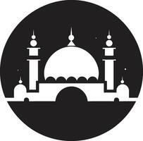 tranquille les temples mosquée icône vecteur serein sanctuaire emblématique mosquée icône