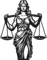 légal astre emblème de Justice Dame égalité essence Dame de Justice icône vecteur