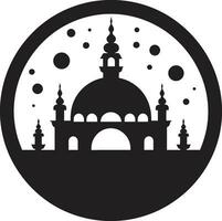 Divin domaine emblématique mosquée icône mosquée merveille iconique logo vecteur