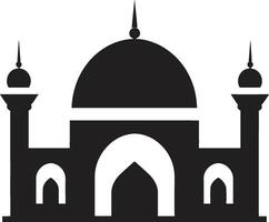 sacré flèches emblématique mosquée logo tranquille tours mosquée icône vecteur