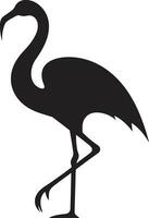fuchsia fleurir flamant oiseau emblème icône rougir littoral flamant logo vecteur symbole