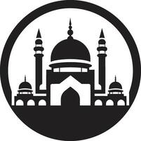 minaret majesté mosquée emblématique conception céleste Colonnes iconique mosquée vecteur