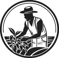 récolte patrimoine agriculture logo conception icône propriété harmonie agriculture emblème vecteur