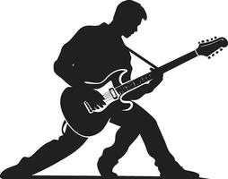 grattage sérénade guitariste icône vecteur acoustique aura musicien logo graphique