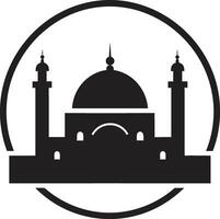 Divin habitation emblématique mosquée icône mosquée merveille iconique logo vecteur