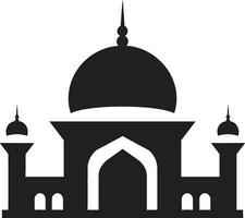 spirituel refuge mosquée logo vecteur fleuri oasis emblématique mosquée conception