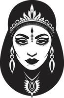 radiant la mariée Indien mariage femme logo ethnique élégance la mariée icône vecteur