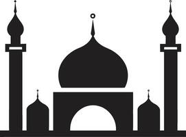 Divin conception emblématique mosquée logo céleste charme iconique mosquée vecteur