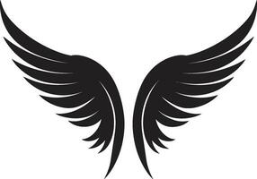 Divin éclat iconique ailes emblème éthéré élégance ange icône conception vecteur