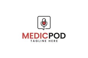 Podcast médical capsule forme moderne logo vecteur conception