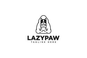 paresseux carlin sur oreiller logo conception pour animal amoureux vecteur