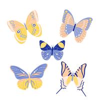 Collection de papillons mignons au printemps
