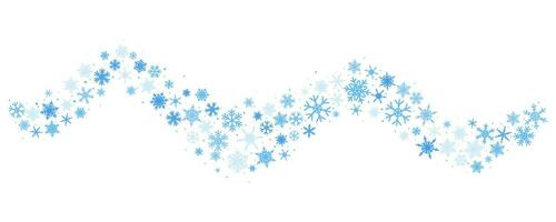 flocons de neige vecteur Contexte. hiver vacances ondulé décor avec bleu cristal éléments. graphique glacé Cadre isolé sur blanc toile de fond.