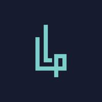 le lettre lp logo sur une foncé Contexte vecteur