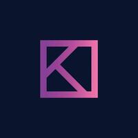 concept de logo de lettre k. modèle de conception d'emblème minimal créatif. icône élégante universelle. logotype de financement d'entreprise premium vecteur