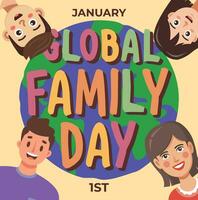 global famille journée vecteur illustration