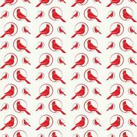 cardinal oiseau répéter mignonne sans couture modèle vecteur illustration