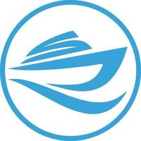 création de logo de bateau vecteur