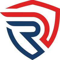 r bouclier logo vecteur