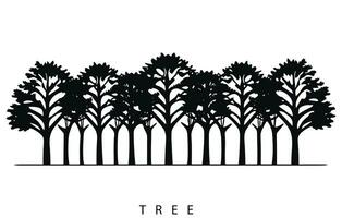 arbre silhouettes vecteur illustration, arbre silhouette isolé sur blanc Contexte