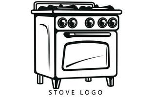 conception de vecteur de logo d'icône de cuisinière