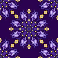 Jaune violet magenta violet lavande mandala sans couture modèle floral fleur Créatif ancien conception Contexte vecteur illustration