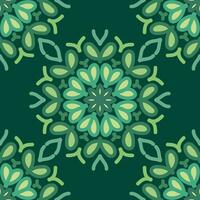 sans couture modèle vert menthe olive forêt mandala floral Créatif conception Contexte vecteur illustration