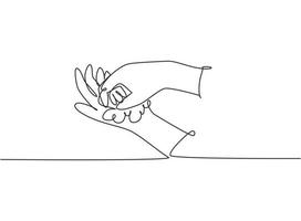 une ligne continue traçant douze étapes se laver les mains en frottant les paumes des mains avec du savon jusqu'à ce qu'elles soient débarrassées des germes. hygiène des mains. illustration graphique de vecteur de conception de dessin à une seule ligne.