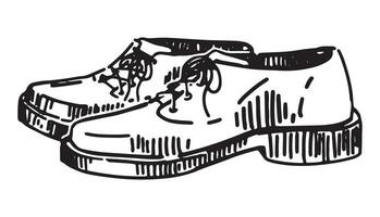 griffonnage de classique Hommes chaussures. esquisser de décontractée chaussure. main tiré vecteur illustration clipart isolé sur blanche.