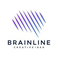 Créatif abstrait cerveau ligne logo vecteur modèle