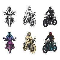 classique moto silhouette vecteur illustration