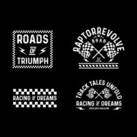 moto courses badges club emblèmes T-shirt conception rétro courses typographie graphique vecteur