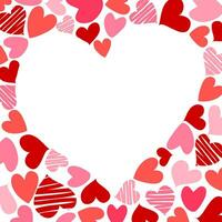 Valentin Cadre avec transparent cœur forme pour Valentin, l'amour symbole vecteur