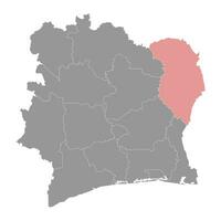 Zanzan district carte, administratif division de Ivoire côte. vecteur illustration.