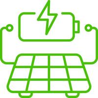 solaire énergie charge ligne icône symbole illustration vecteur