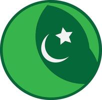 Pakistan drapeau rond coin papier icône vecteur