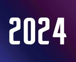 2024 content Nouveau année abstrait blanc graphique conception vecteur logo symbole illustration avec violet Contexte