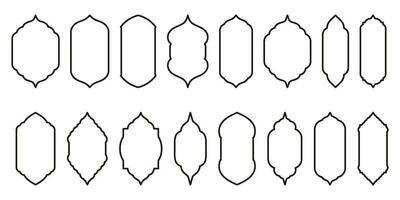 contour style vecteur conception mettant en valeur islamique forme fenêtre cadres. polyvalent des illustrations idéal pour conception projets à travers divers plates-formes.