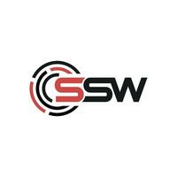 ssw lettre logo conception vecteur