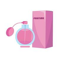 boîte parfum avec bouteille parfum vaporisateur illustration vecteur