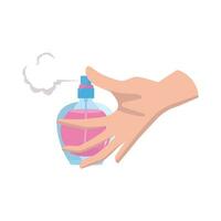 bouteille parfum vaporisateur dans main illustration vecteur