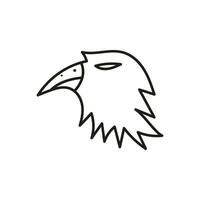 oiseau tête ligne icône vecteur