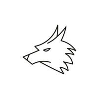 Loup tête ligne icône vecteur