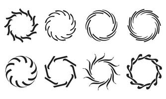collection de abstrait cercle logos. abstrait radial lignes logo. abstrait circulaire frontière vecteur