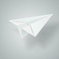 illustration de origami papier avion sur blanc Contexte vecteur