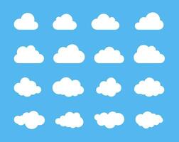 des nuages silhouettes. vecteur ensemble de des nuages formes. collection de divers formes et contours. conception éléments pour le temps prévision, la toile interface ou nuage espace de rangement applications