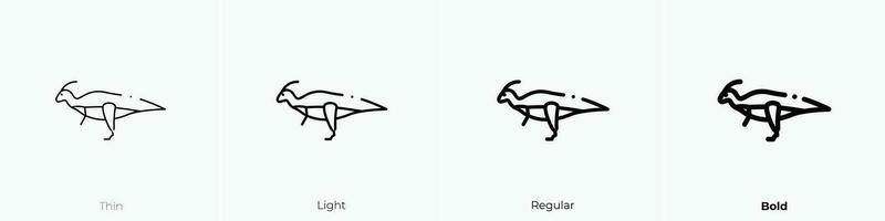 parasaurolophus icône. mince, lumière, ordinaire et audacieux style conception isolé sur blanc Contexte vecteur