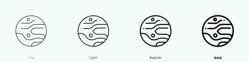 Pluton icône. mince, lumière, ordinaire et audacieux style conception isolé sur blanc Contexte vecteur