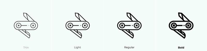 canif icône. mince, lumière, ordinaire et audacieux style conception isolé sur blanc Contexte vecteur