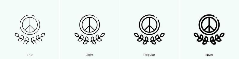 paix symbole icône. mince, lumière, ordinaire et audacieux style conception isolé sur blanc Contexte vecteur